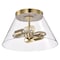 Nuvo Dover 2-Light Small Flush Mount - Vintage Brass with Clear Glass 60/7419 - alternate 8